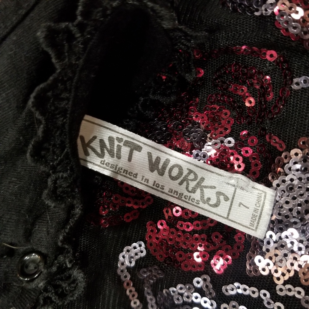 Knit Works Holdiay Red And Black Sequin dress - Picture 9 of 11